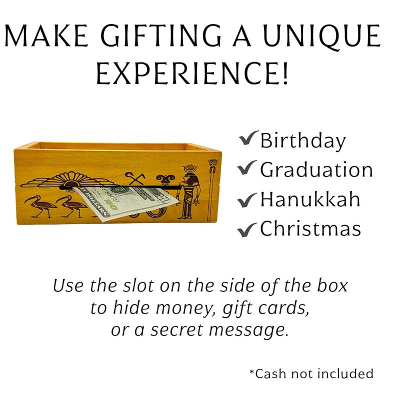 Project Genius True Genius - Pharoah's Tomb Puzzle Box- Gift Box Puzzle, Brain Teaser Box That Holds Gift Cards, Money, Artfully Crafted Wooden Puzzle, Secret Box, Gift Box, Puzzle Box - Image 4